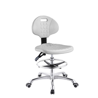 Chaise de laboratoire ESD à dossier haut réglable, nouveau design, pour usage industriel, extérieur, hospitalier, scolaire, siège en PU injecté, antistatique