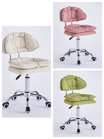 Chaise de bureau pivotante réglable en hauteur, chaise de bar, chaise de caisse, chaise de manucure et de maquillage - Acier inoxydable moderne pour salon et école