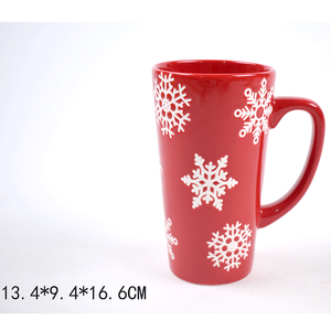 Commandes en gros personnalisées noël flocon de neige café mignon tasses arbre de noël tasse en céramique nostalgique personnalisé tasse en céramique - Product Image 2