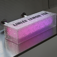 Boîte à lumière lumineuse en acrylique, panneau publicitaire en cristal coloré, boîte à lumière extérieure, panneau Led, panneau de magasin, motif de pierre