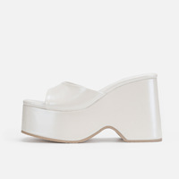 Chaussures à semelle épaisse à enfiler pour femme, sandales à plateforme épaisse, talons compensés