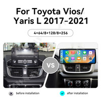 ZWNAV 12,3 pouces Carplay pour Toyota Vios/Yaris L 2017-2021 Autoradio GPS Navigation Lecteur multimédia vidéo Stéréo de voiture Unité principale