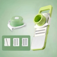 KZR Hachoir et râpe à légumes manuels multifonctionnels en acier inoxydable avec composants en PP – Outil de cuisine domestique durable