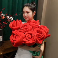 2025 saint valentin créatif peluche jouets géant 85cm peluche rouge Rose fleur Bouquet Unique idée cadeau