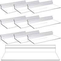 Accessoires de magasin de détail, étagères murales en plastique transparent pour panneaux rainurés, étagères murales pour panneaux rainurés
