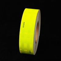 Ruban réfléchissant fluorescent jaune DOT-C2, haute visibilité, imperméable, ignifuge, en PVC/PET, auto-adhésif, pour camion