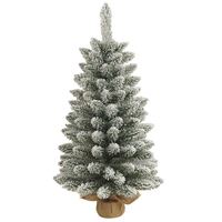 Arbre de Noël artificiel pré-éclairé en sapin de 4,7 pieds avec support, en plastique, à charnières, style américain, vente en gros OEM