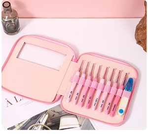 Juego de <span class=keywords><strong>8</strong></span> Agujas de Ganchillo Ergonómicas con Degradado Rosa, Agujas de Tejer a Mano con Color Gradual para Principiantes - Product Image 3