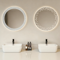 Miroir de salle de bain intelligent à LED de forme irrégulière, design moderne, IP44, éclairage spécial, pour toilettes, table de maquillage, montage mural