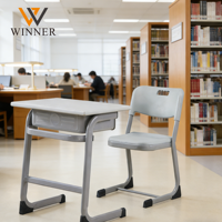 Ensemble chaise et bureau d'étude moderne pour étudiant, confortable, réglable en hauteur, design ergonomique, cadre métallique, tiroir, pour la maison, le bureau ou l'école