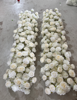 Rangkaian Bunga Pernikahan Putih Susu, Bola Bunga Mawar Sutra, Dekorasi Buket Calla Lily Buatan