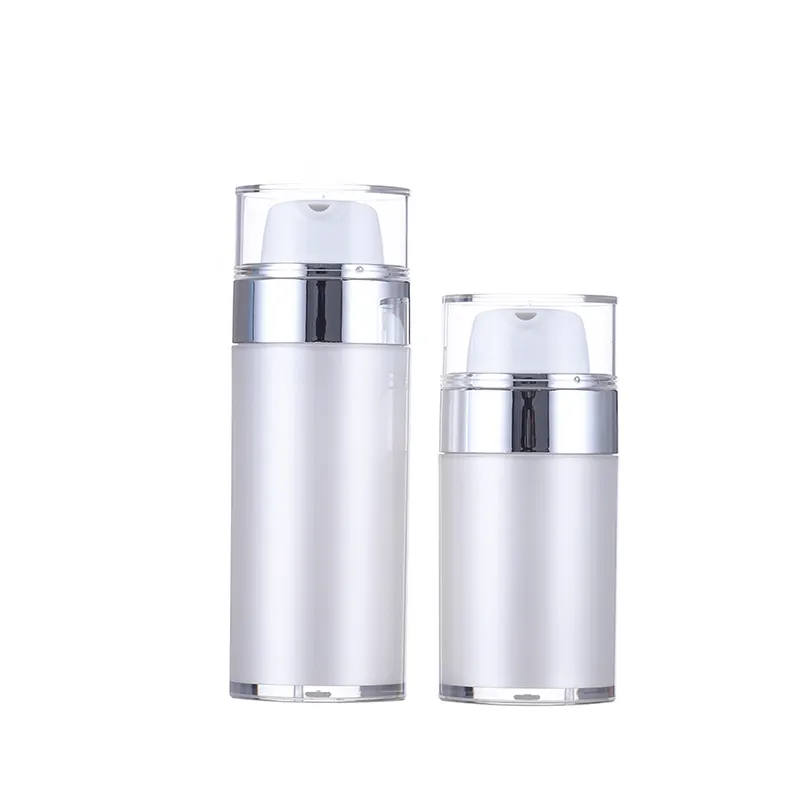 Sang trọng acrylic 30ml 50ml chăm sóc cá nhân kem nhựa không có không khí chai bơm lại mỹ phẩm không có không khí chai Màn hình in ấn