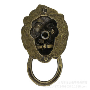Tirador con cabeza de león de 49x28mm, aleación de zinc, estilo antiguo, para cajones y muebles, B47 - Product Image 4