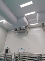Conduit d'air flexible en tissu polyester antibactérien et anti-moisissure pour système de ventilation CVC, idéal pour ateliers alimentaires et salles blanches