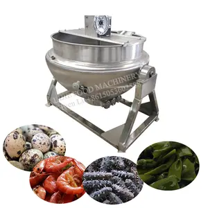 Commercial Jujube Paste Jam Tomato Sauce Tilting Jacketed Kettle Chilli Sauce Cooking Machine With Stir System