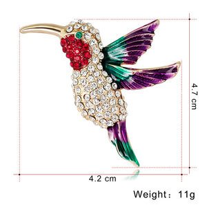 Nouveau Style oiseau CZ strass colibri broches pour femmes mignon petit Animal broche broche broches robes manteau accessoires - Product Image 6