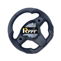 Volant sport en fibre de carbone mate personnalisé par RPPF, cuir perforé noir pour Tesla Model 3 Model Y