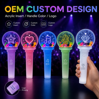 Bâton lumineux LED 2,4G à piles avec logo personnalisé, 15 couleurs, pour ambiance de concert, accessoires d'idole, fournitures de fête, en plastique