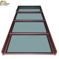 Système de toit en verre à persiennes pliantes automatiques, lanterneau coulissant électrique, cadre en alliage d'aluminium, insonorisation, éclairage naturel, ventilation