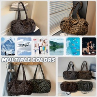Bolso de Mano y Hombro con Estampado de Leopardo, Cierre Magnético y Cremallera Suave, para Compras, Viajes, Deportes, Yoga