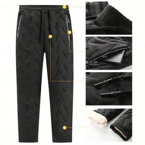 Pantalones de primavera para hombre, cortavientos, transpirables, de pana, informales, de tiro medio, para actividades al aire libre, con forro polar y cierre con cordón, cálidos - Product Image 5