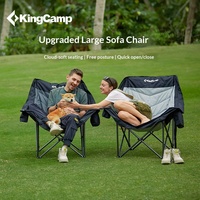 Kingcamp Mobilier de camping extérieur exquis : Chaise pliante et tabouret, chaise longue de camping extra large avec dossier haut, portable
