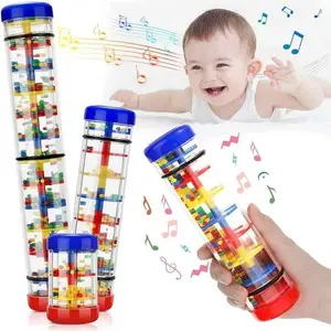EPT Baby Rainfall Rattle Tube Rainstick Shaker Toy Rain Stick Musical Instrument Rainbow Rattle Rainmaker Toy