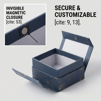 Boîte à bijoux carrée rigide avec logo personnalisé, emballage cadeau de luxe, style unique