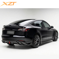 Prix d'usine – Kit carrosserie complet style fibre de carbone avec diffuseur arrière et aileron arrière avec éclairage pour Tesla Model 3