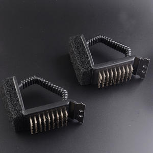 Cepillo para Barbacoa 3 en 1 de Acero Inoxidable con Ángulo Recto, para Limpieza de Parrillas y Rejillas de Camping, Palo Triangular Duradero de Acero Inoxidable - Product Image 2