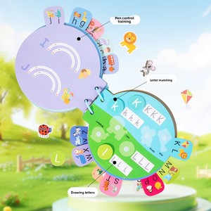 Livre d'éveil transfrontalier pour enfants : Apprentissage des lettres, des mots, des formes et des couleurs – Cahier silencieux interactif - Product Image 3