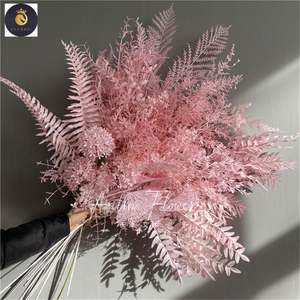 ピンク人工花結婚式天井フラワーアレンジメント道路リード列プラスチックグラスリーフ素材 - Product Image 4