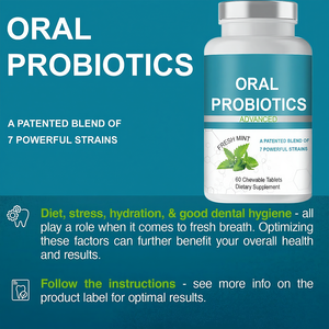 Probióticos Orales, Mezcla de 60 Tabletas Masticables, 7 Cepas, 6 Mil Millones de UFC, Suplemento Probiótico, Menta Fresca, Salud Bucal, Salud Digestiva para Adultos - Product Image 4