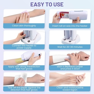Wax <b>Warmer</b> Double Cartridges <b>Warmers</b> 110v for Women Men Body Waxing Coarse Hair Removal with Heater Base for Hair, <b>Leg</b>, Face - Product Image 3