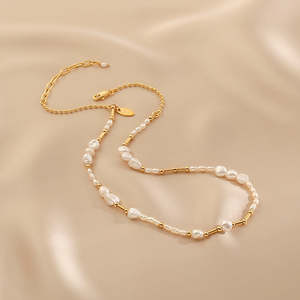 Vintage Baroque Freshwater Pearl Necklace Women's Elegant <b>Fine</b> <b>Jewelry</b> <b>Set</b> - Product Image 4