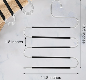 Cintres à pantalons peu encombrants en acier inoxydable antidérapants, cintres multiples en forme de S pour rangement de pantalons dans le placard - Product Image 3