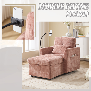 Sillón Reclinable Multifuncional para Personas Perezosas, con Almacenamiento, Respaldo, Soporte para Teléfono Celular, Chenilla, Silla Individual de Descanso, Moderno para Apartamento - Product Image 4