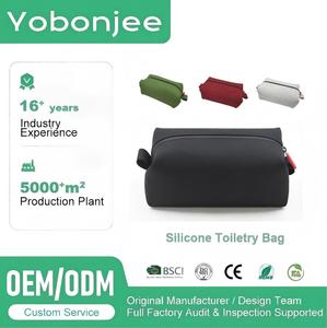 Custom <b>Waterproof</b> <b>Silicone</b> Toiletry Bag Toiletries Makeup Zipper Bag Cosmetic Organizer for Travel - Product Image 1