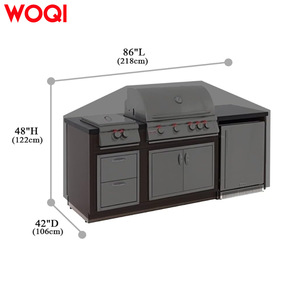 Housse de protection pour barbecue Woqi XL en tissu Oxford imperméable noir pour cuisine extérieure, cuisson et barbecue - Product Image 3