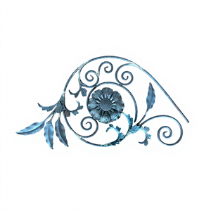 Fleurs et feuilles en <span class=keywords><strong>fer</strong></span> <span class=keywords><strong>forgé</strong></span> forgées à la main, design complexe, durable, antirouille, personnalisable, <span class=keywords><strong>décoration</strong></span> extérieure pour clôtures de jardin - Product Image 3