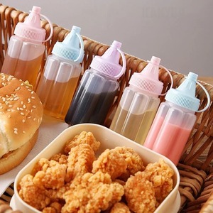 Lot de 4 mini-bouteilles à sauce, distributeurs de condiments, flacons de ketchup, contenants à sauce moutarde et vinaigrette, accessoires de cuisine pour bento - Product Image 3