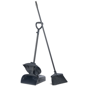Windproof broom and dustpan set commercial plastic soft fur cleaning with gray windproof garbage scoop with broom