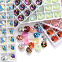 Strass pointu rond multicolore Selina Crystal K9 pour accessoires vestimentaires, nail art, chaussures, sacs, robes de mariée