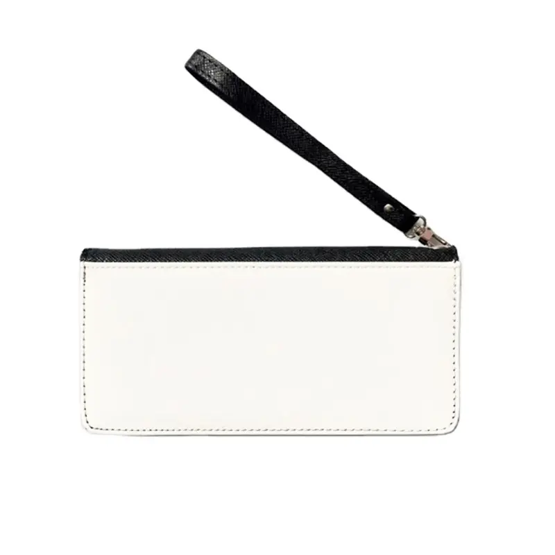 Sublimation Blank White Wallet with Chain Blank DIY Craft Bag Heat Transfer Pencil Pouch Faux Leather Makeup Bag