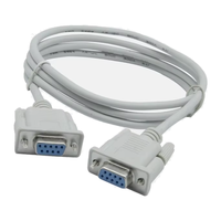 Kabel Serial RS232 DB9 9Pin Female ke Female/Male ke Female Cross Serial Cable 1.5m Putih Bahan HKLP Kabel Komunikasi RS232