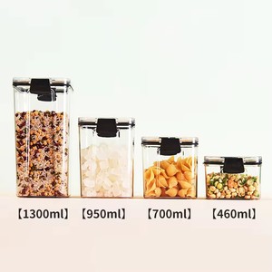 Ucuz toptan plastik temizle istiflenebilir mutfak depolama kavanoz seti - Product Image 2
