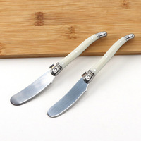 Ensemble de 4 outils à fromage de style Laguiole en acier inoxydable pour la cuisine à domicile, couteau à beurre avec manche en métal artisanal et poignée en plastique