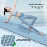 Tapis de yoga en TPE, tapis d'exercice antidérapant avec lignes d'alignement, coussin épais écologique, Pilates et entraînement à domicile, options multicolores