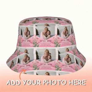 Casquette d'été légère en polyester personnalisable, chapeau bob à imprimé floral personnalisé, cadeau idéal pour la fête des mères pour maman, pour la pêche - Product Image 3