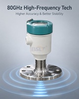 Capteur de niveau radar FMCW 80 GHz haute précision, portée 0-120 m, précision ±1 mm, pour liquides et solides, transmetteur IP67 avec débogage à distance